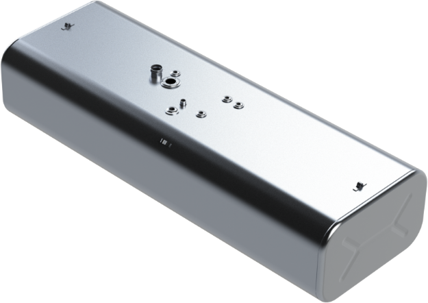 Picture of 109 Gallons 15"H x 25"W x 70"L - Freightliner Style - Center Fill Milgrade