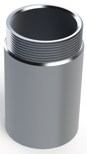 Picture of 4" LONG - 2" NPSM - 11.5 NPSM -11.5 TPI MILGRADE ALUMINUM FILL NECK