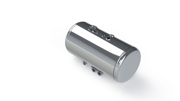 Picture of 103 Gallons 26"D x 45"L - Peterbilt Style - Rear Fill Polished, Split