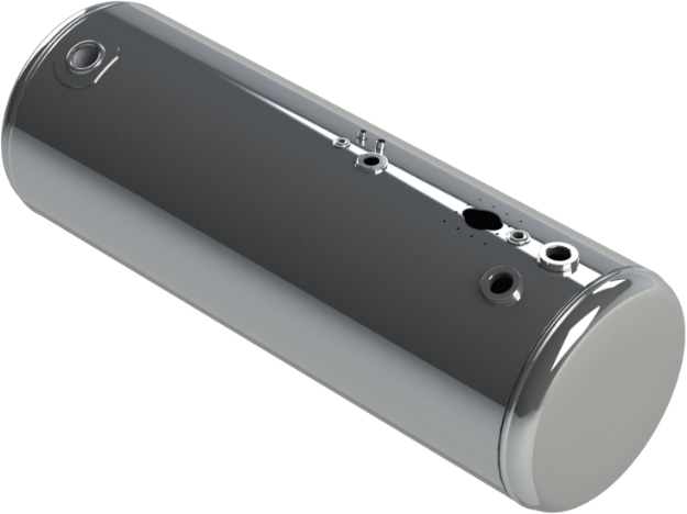 Picture of 159 Gallons 26"D x 69"L - Peterbilt Style - Rear Fill Polished, Split