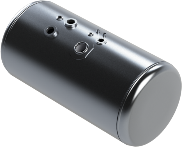 Picture of 105 Gallons 26"D x 45.5"L - Peterbilt Style - Rear Fill Milgrade, Split