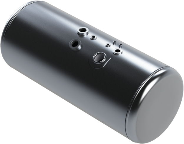 Picture of 126 Gallons 26"D x 55"L - Peterbilt Style - Rear Fill Milgrade, Split