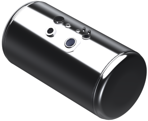 Picture of 101 Gallons 26"D x 44.12"L - Peterbilt Style - Rear Fill Polished, Split