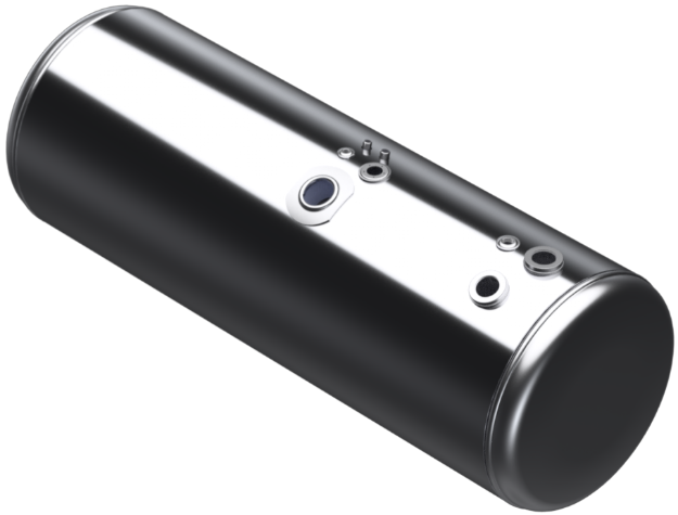 Picture of 157 Gallons 26"D x 68.25"L - Peterbilt Style Rear Fill Polished, Split