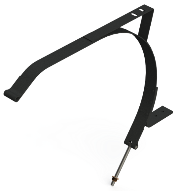 Picture of 6" T-BOLT TO LOOP 43-3/4" BLACK POWDER SATIN STEEL COMBO STRAP