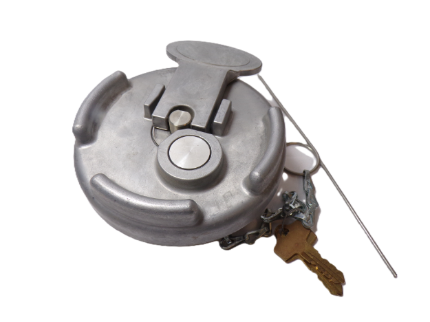 Picture of Peterbilt Style 4" Locking Aluminum Fuel Cap (Aftermarket) with 8 Threads Per Inch