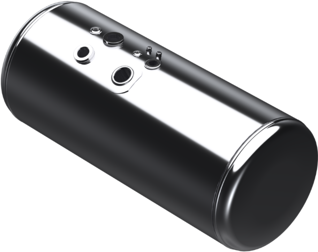 Picture of 124 Gallons 26"D x 53.81"L - Peterbilt Style - Rear Fill Polished, Split