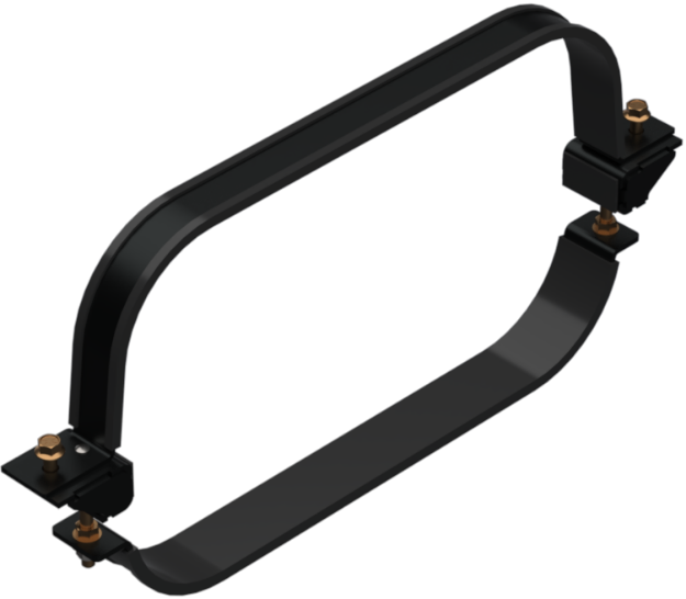 Picture of Black powder coated strap kit for Isuzu between frame ra