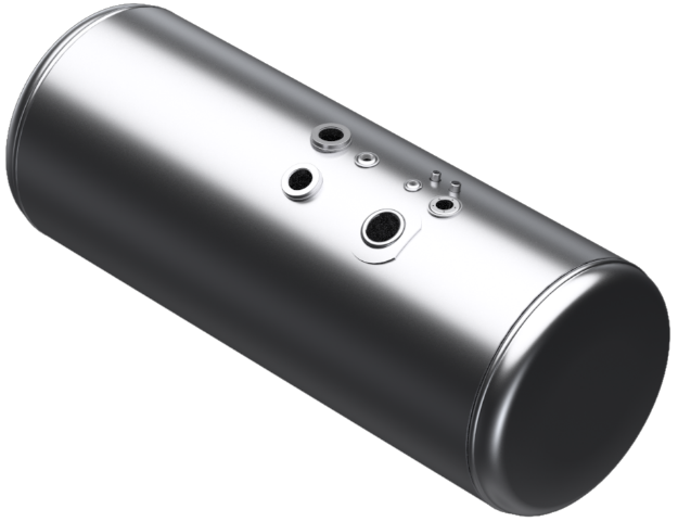 Picture of 141 Gallons 26"D x 61.37"L - Peterbilt Style - Center Fill, Milgrade, Split