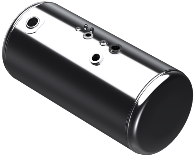 Picture of 113 Gallons 26"D x 49.12"L - Peterbilt Style - Rear Fill, Polished, Split