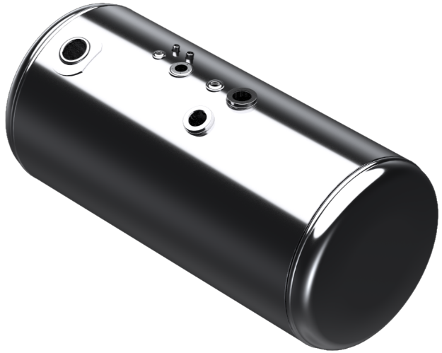 Picture of 113 Gallons 26"D x 49.12"L - Peterbilt Style - Rear Fill, Polished, Split