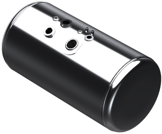 Picture of 102 Gallons 26"D x 44.37"L - Peterbilt Style - Center Fill, Polished, Split